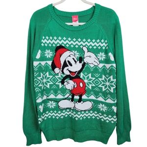 Disney Mickey Mouse Santa Hat Ugly Christmas Sweater UCS Cute Womens Size XXL